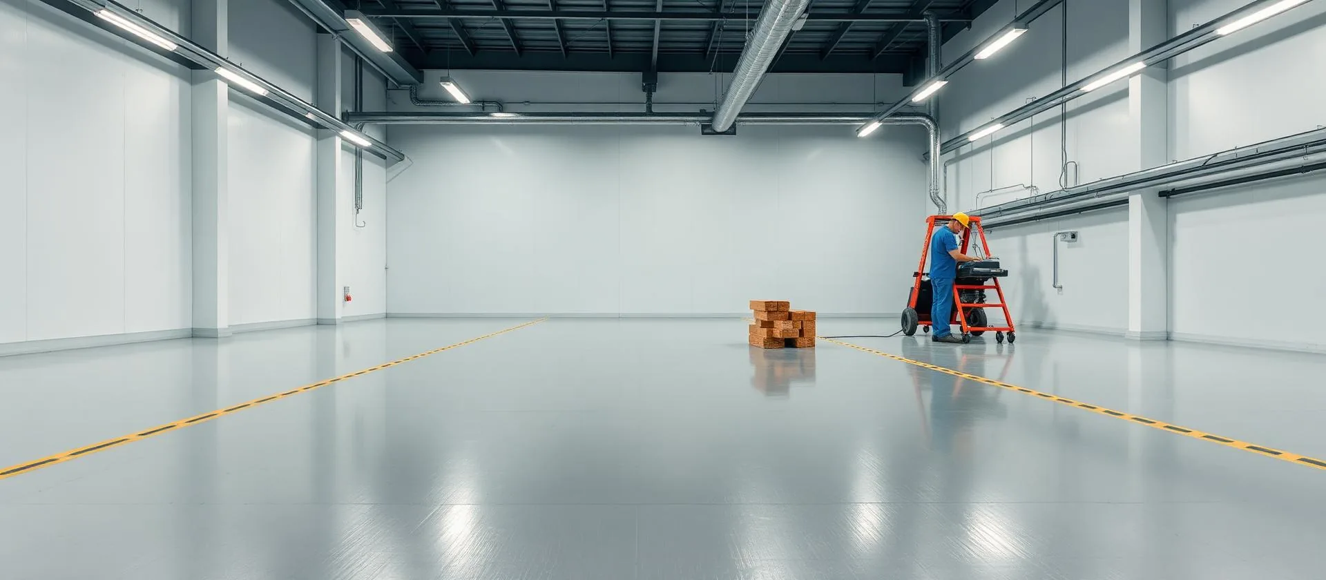 Piso industrial com revestimento especial de alta performance